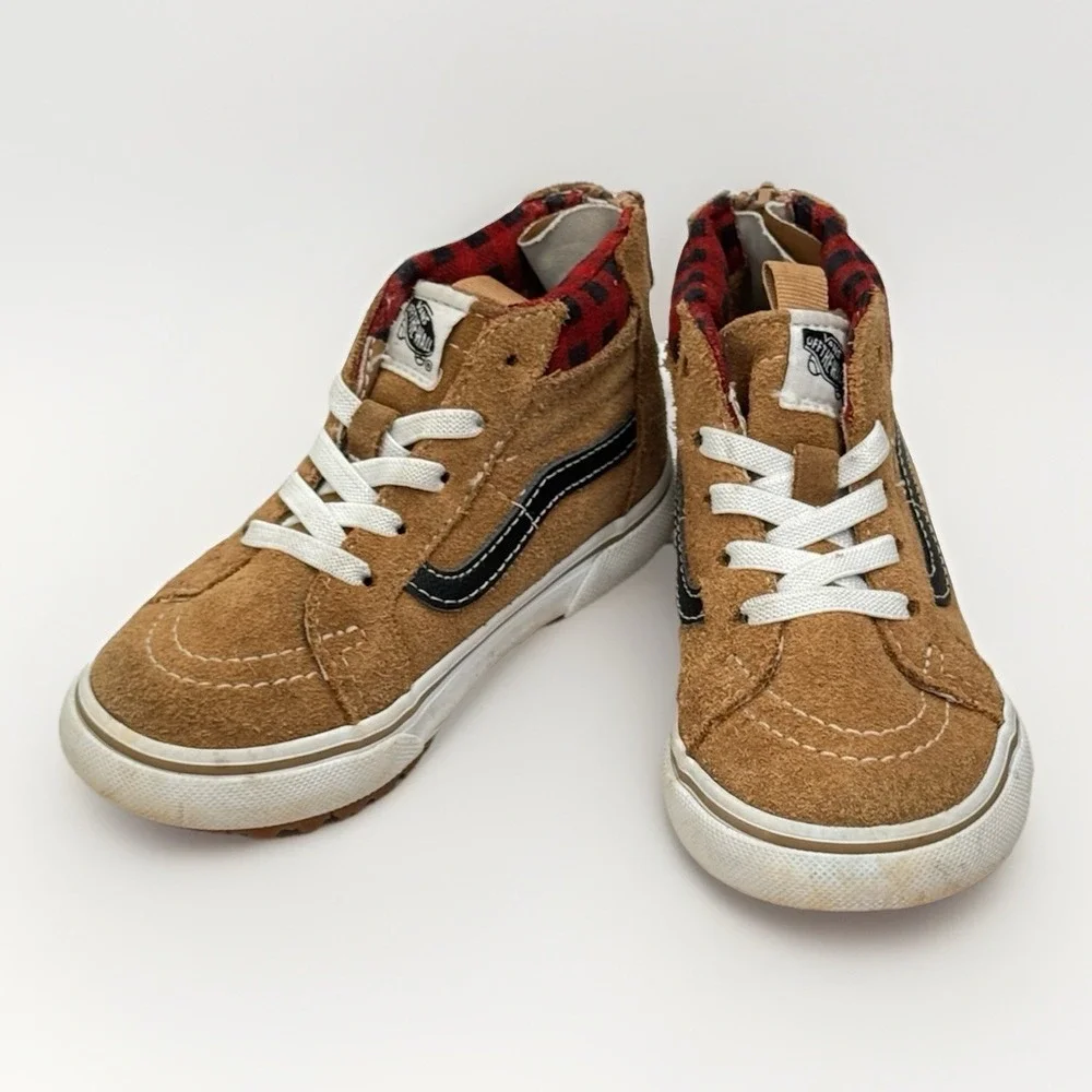 Vans Sk8 Hi MTE Kids Size 8 Brown Suede Cold Weather Primaloft Lined Skate Shoes